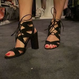 Sam Edelman lace up block heels